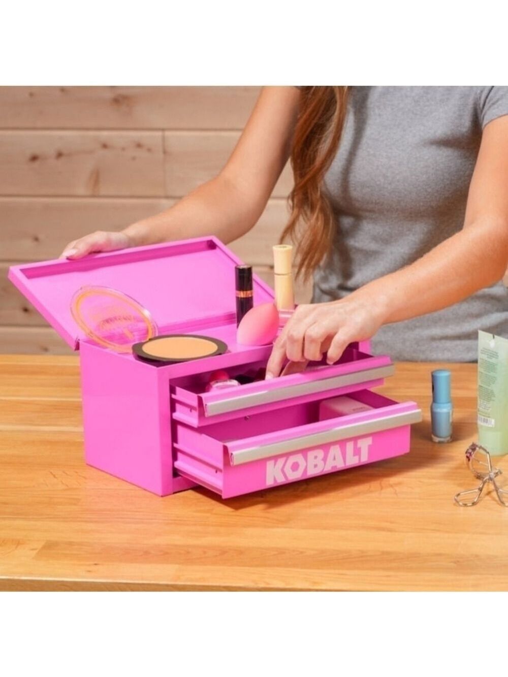 Kobalt Mini Tool Box Organizer NEW HOT PINK Makeup Crafts Toys Stamps - Picture 3 of 6